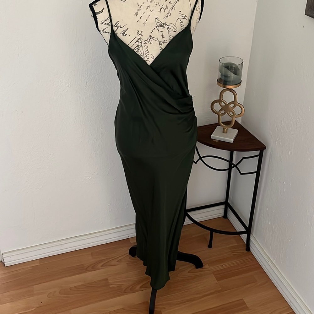 NWT Zara emerald slip dress